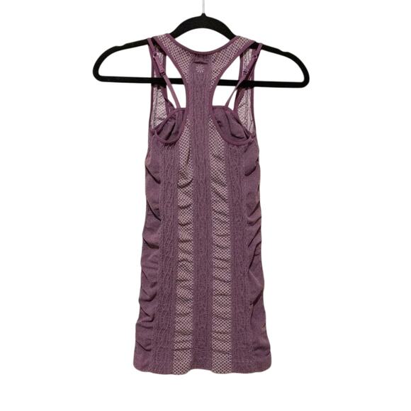 Athleta Purple Mesh Racerback Tank Top with Built-In Bra Size Small - Picture 6 of 6